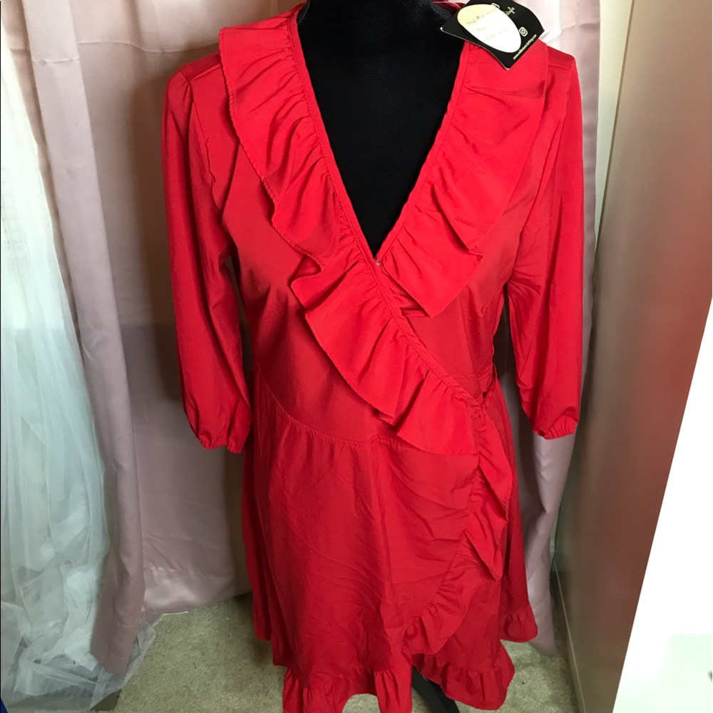 Red ruffle dress